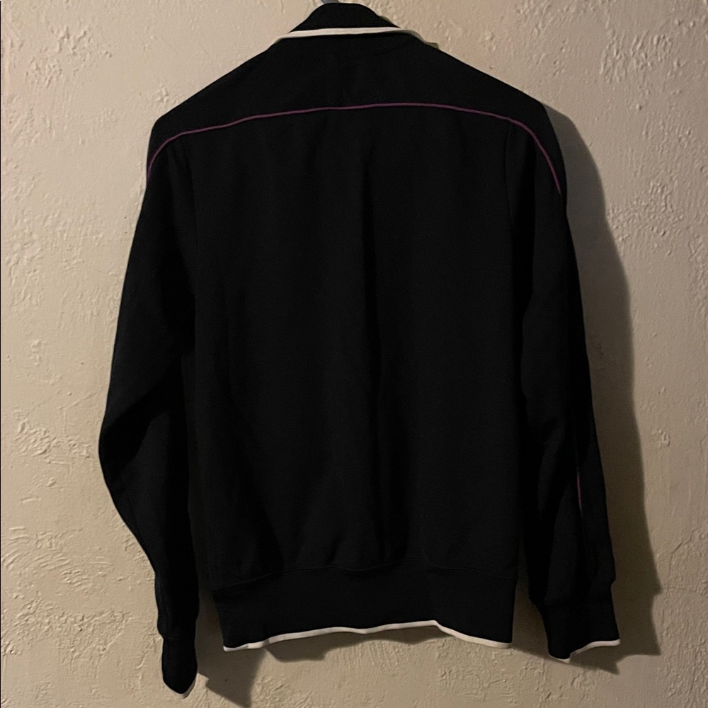 Nike Women's Black Bomber Jacket with Purple Stripes - Picture 6 of 7